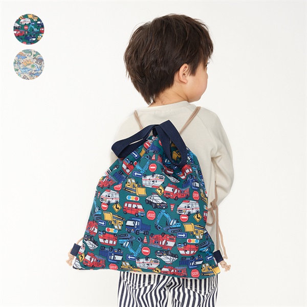 働く車・恐竜総柄ナップサック バッグ｜子供服・ベビー服の通販は