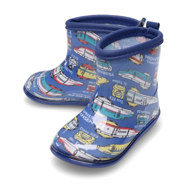 JR新幹線柄レインシューズ(ブルー-16cm)