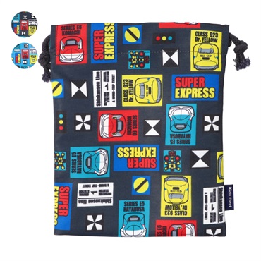 専用】ペンギン車柄☆巾着袋2点セット 専用】ペンギン車柄☆巾着