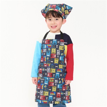 JR新幹線電車柄エプロン・三角巾セット エプロン｜子供服