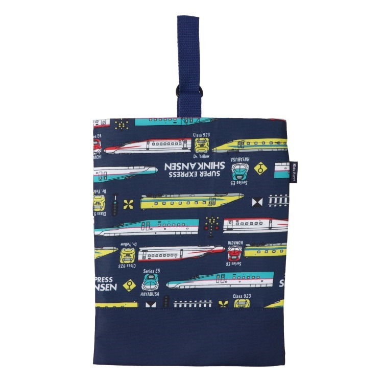 JR新幹線電車柄シューズケース(ネイビー-FREE)