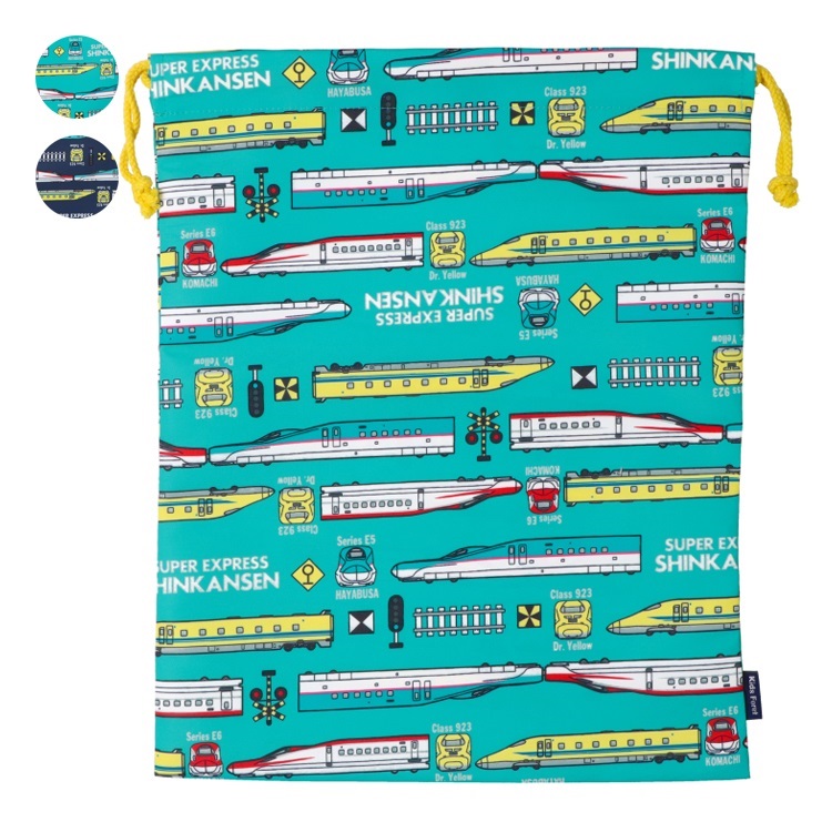 JR新幹線電車柄巾着袋【L】