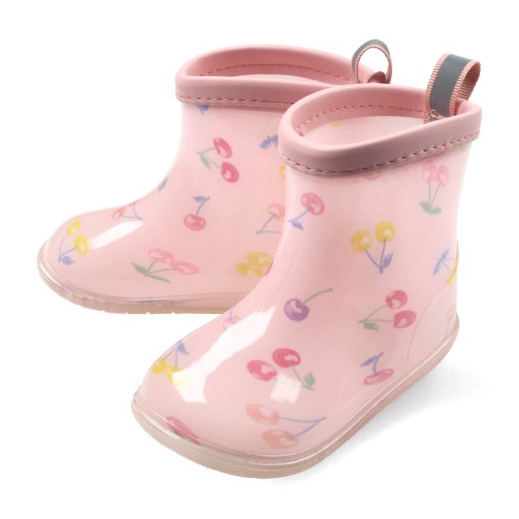 総柄レインシューズ(さくらんぼ-18cm)