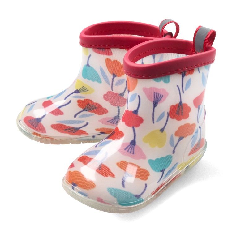 総柄レインシューズ(お花-20cm)