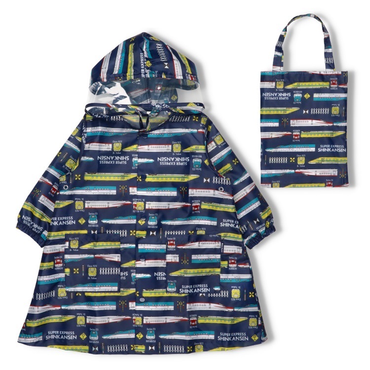 JR新幹線電車柄レインコート(ネイビー-S)