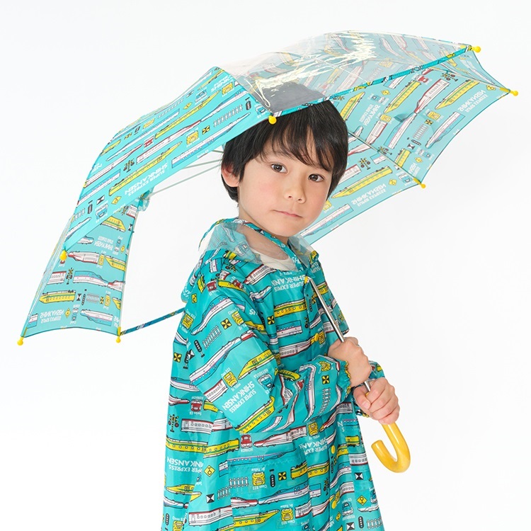 JR新幹線電車柄かさ(エメラルドグリーン-M)