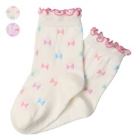 リボン柄クルーソックス