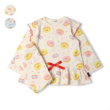 ドーナツ・ハートくま総柄長袖パジャマ