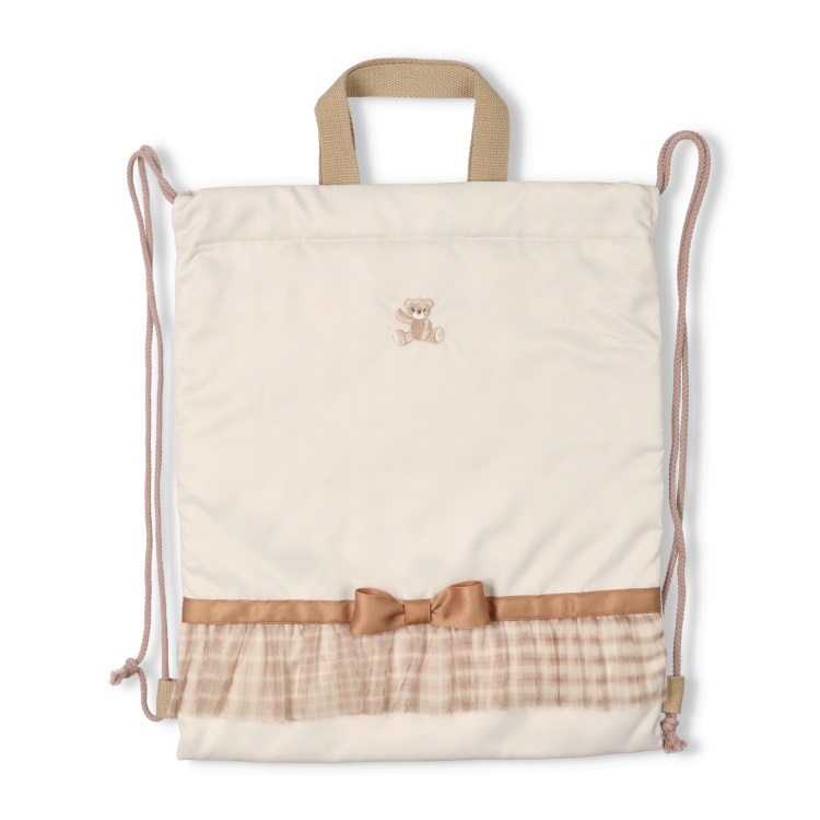 *ユニコーン・くま刺繍ナップザック(ベージュ-FREE)