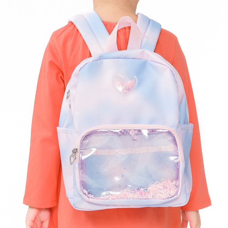 スパンコールポケットリュック(ピンク-L)