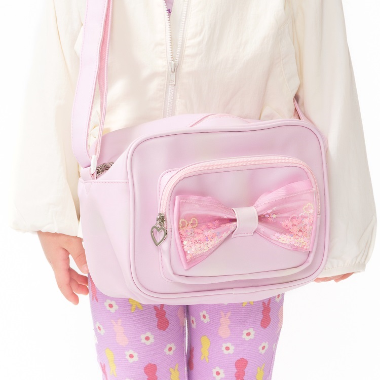 リボン付き通園バッグ(ピンク-FREE)