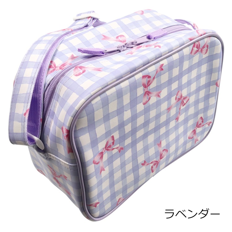 *リボン総柄通園バッグ(ラベンダー-FREE)