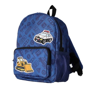 恐竜・働く車総柄ワッペン付撥水加工リュック バッグ｜子供服