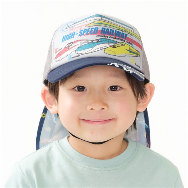 JR新幹線電車プリントキャップ・帽子(ネイビー-52cm)