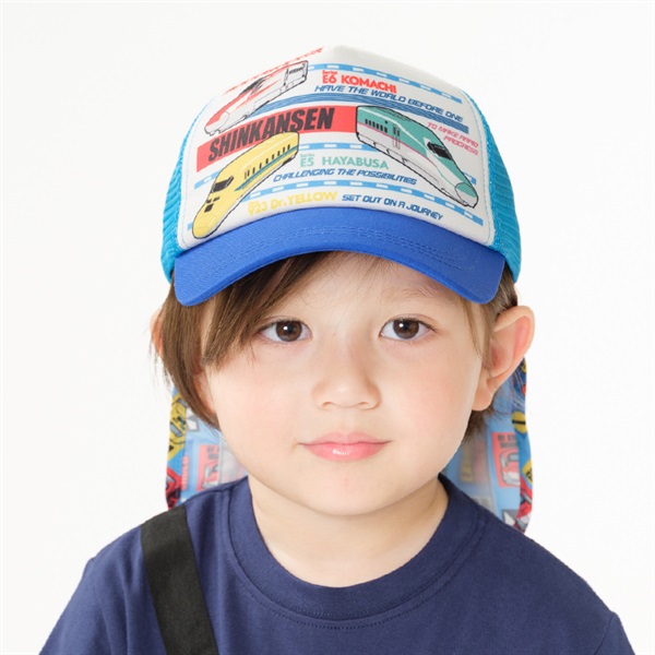 JR新幹線電車プリントキャップ・帽子(ブルー-52cm)