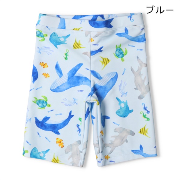 海の生き物総柄スイムパンツ・水着(ブルー-90cm)