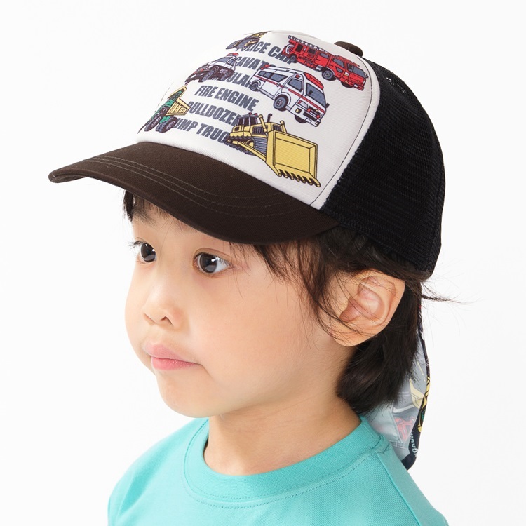 【WEB限定】働く車メッシュキャップ(ブラック-54cm)