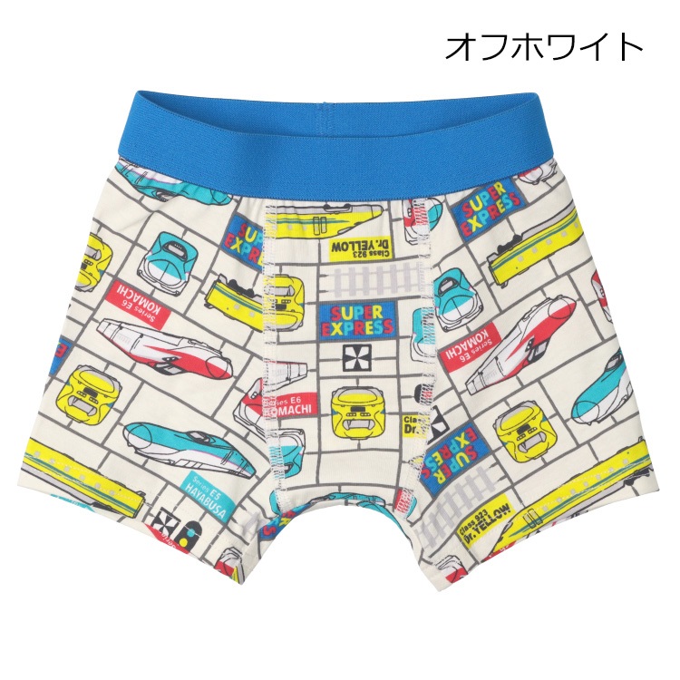 JR新幹線電車柄ボクサーパンツ(オフホワイト-130cm)