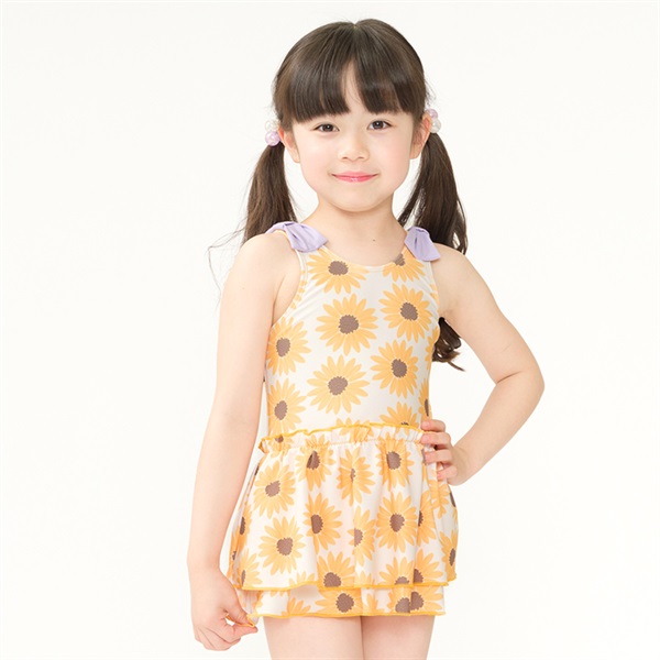 ひまわり総柄スイムワンピース・水着(イエロー-90cm)