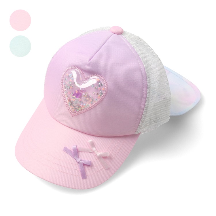 スパンコール入りハートメッシュキャップ