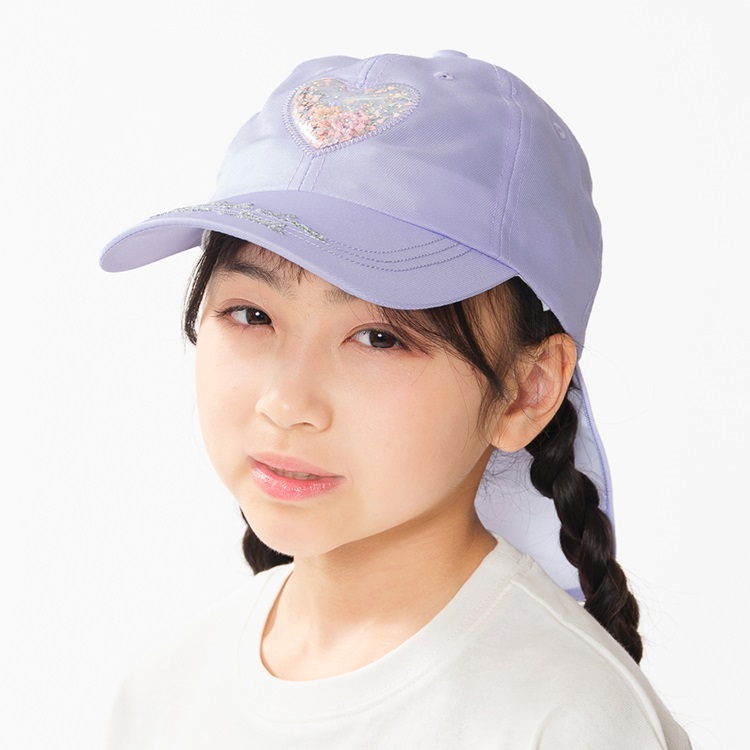 *【WEB限定】スパンコールハートキャップ(ラベンダー-52cm)