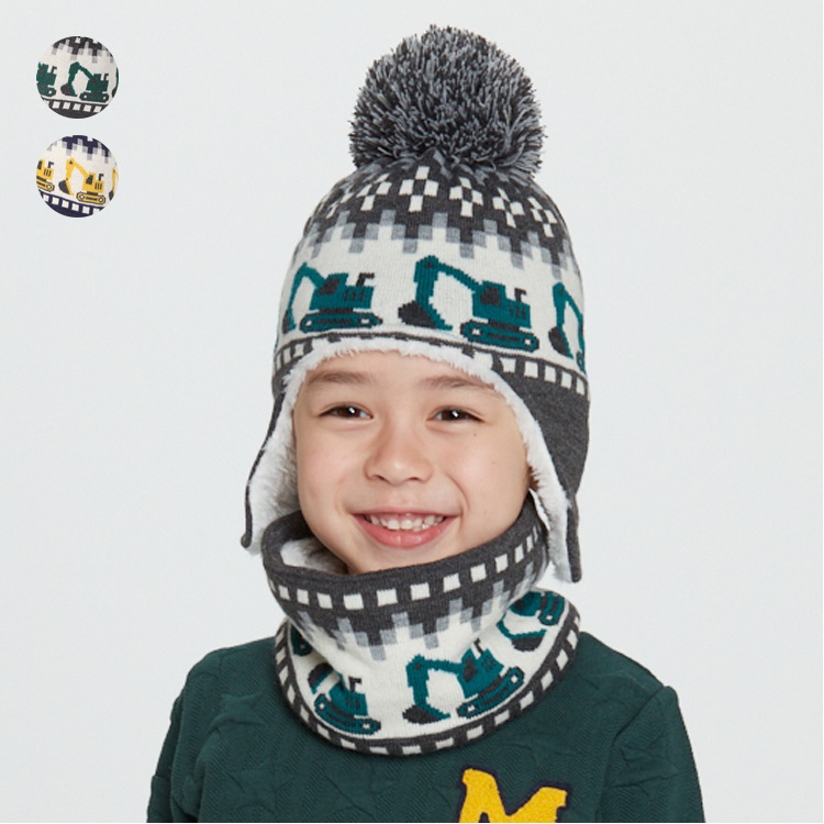 *働く車柄ニット帽