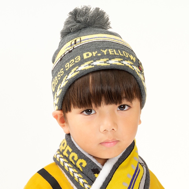 JR新幹線電車柄ニット帽(ドクターイエロー-56cm)