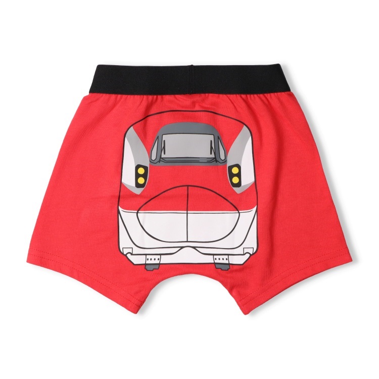 *JR新幹線柄なりきりボクサーパンツ(レッド-100cm)