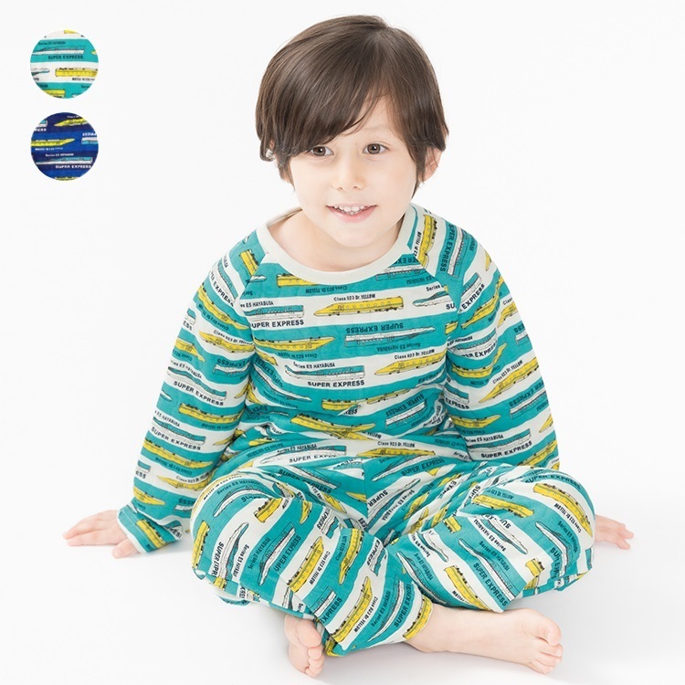 JR新幹線電車総柄長袖キルトパジャマ