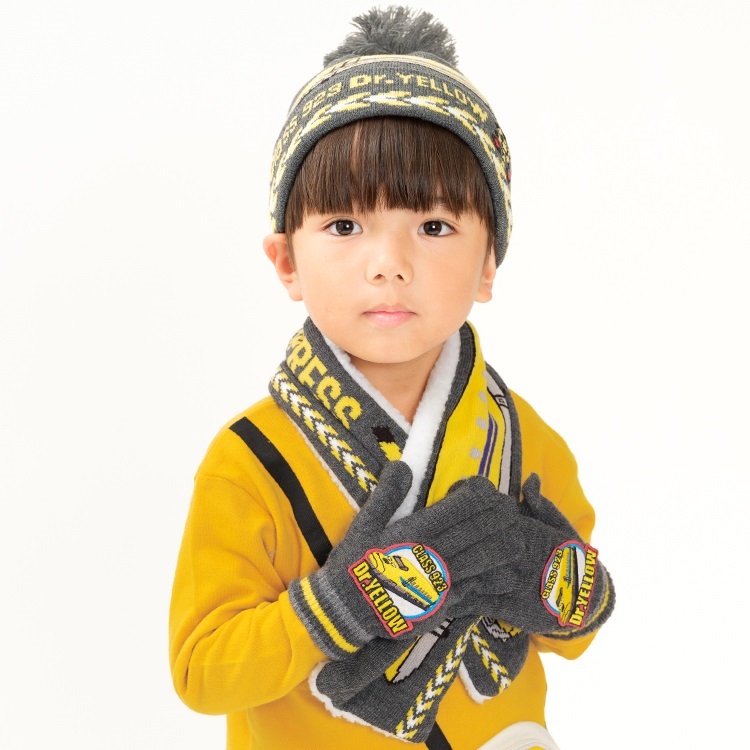 JR新幹線電車ワッペン付き手袋(ドクターイエロー-FREE)