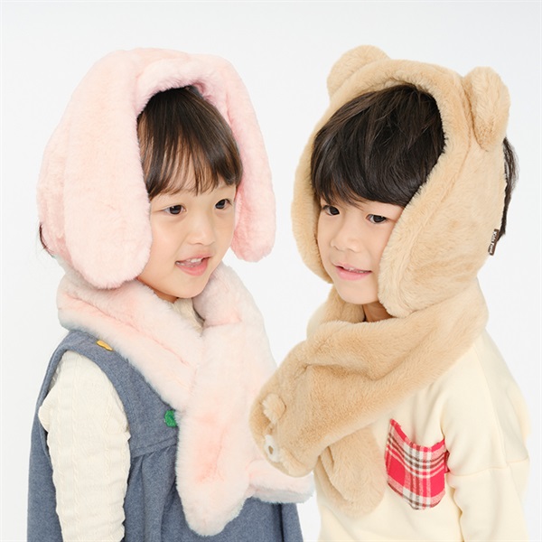 ふわふわクマ・ウサギフェイクファーイヤーマフ 雑貨｜子供服