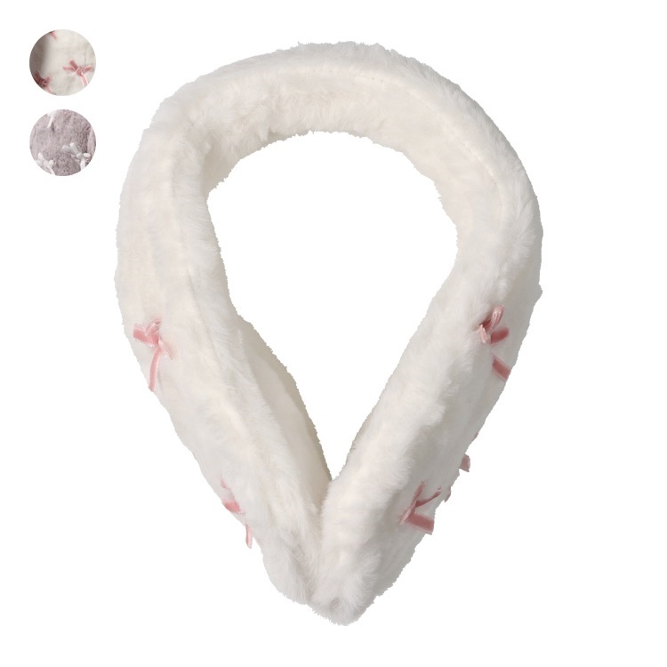 *ふわふわリボン付きイヤーマフ