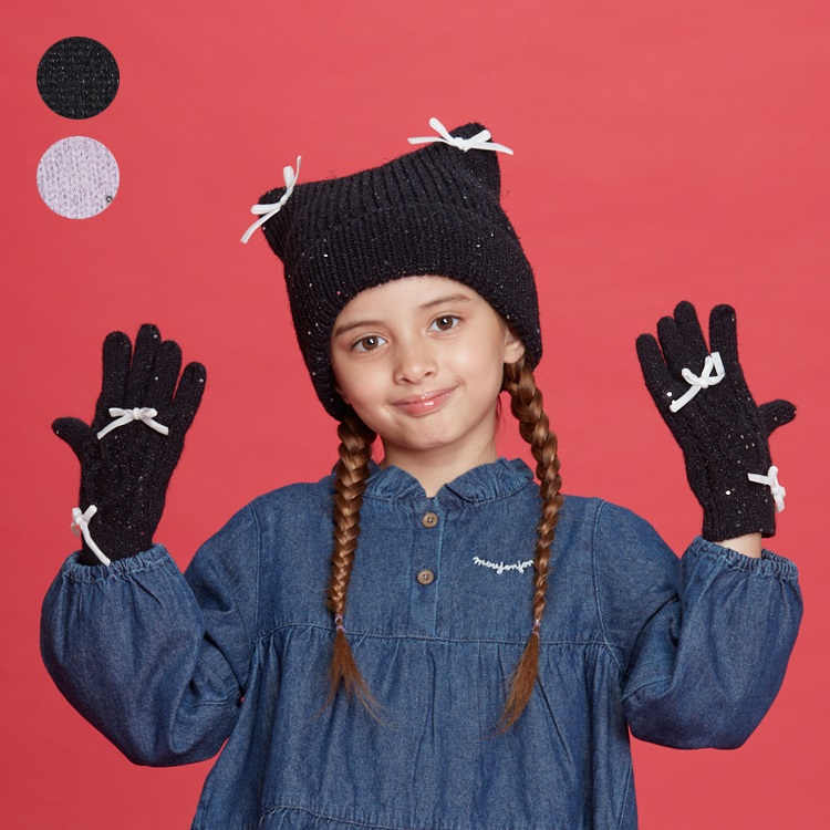 *リボンラメ手袋