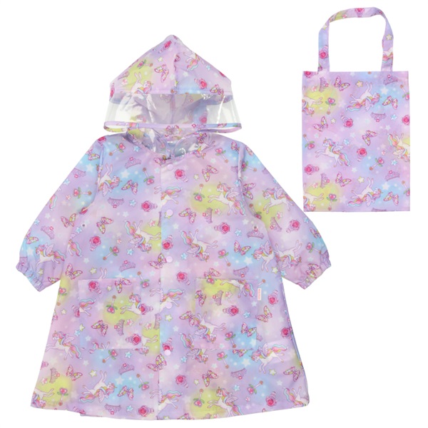 総柄レインコート(ラベンダー-L)