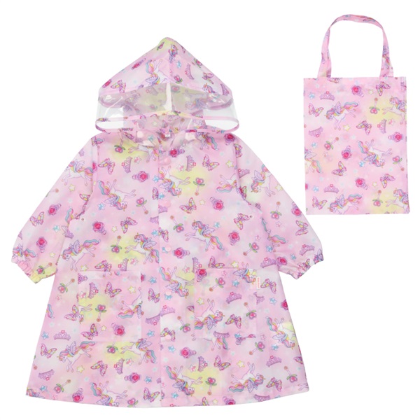 総柄レインコート(ピンク-S)
