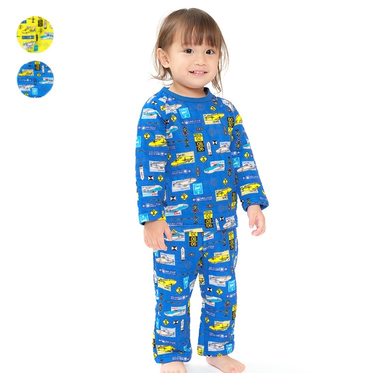 【WEB限定】JR新幹線電車総柄長袖キルトパジャマ