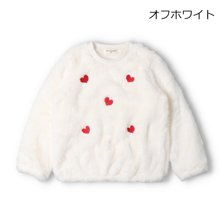 刺繍ボアトレーナー(オフホワイト-95cm)