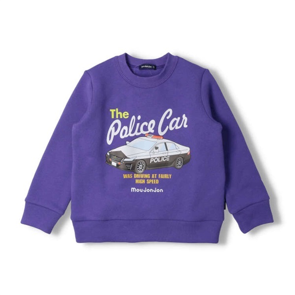 【WEB限定】働く車のびふわ裏起毛トレーナー(パープル-110cm)