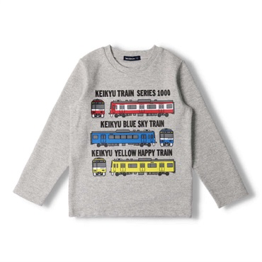 京急電鉄電車プリント長袖Ｔシャツ(グレー-100cm)