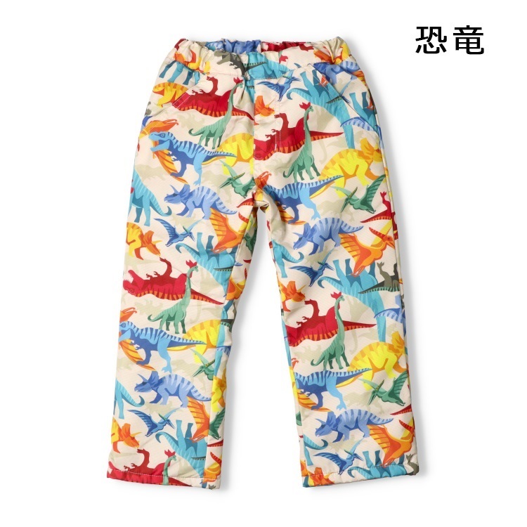 恐竜・ヒッコリー柄スノーパンツ(恐竜-80cm)