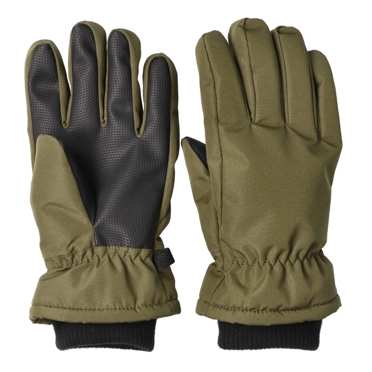 撥水5本指スノーグローブ(カーキグリーン-L)