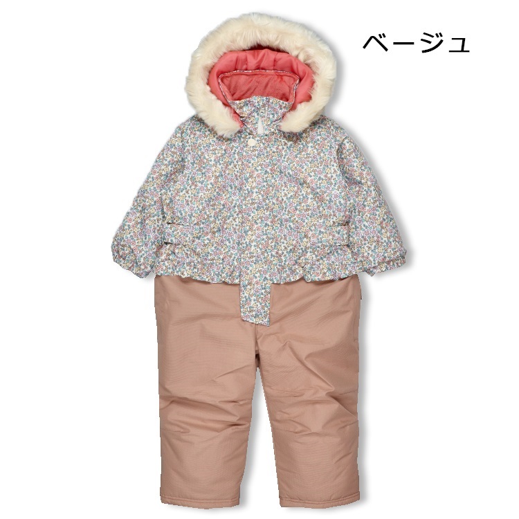 小花柄切替スノーコンビ(ベージュ-90cm)