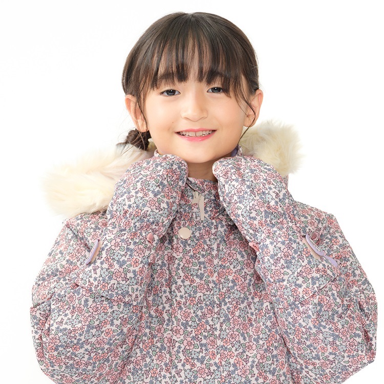 小花柄スノーグローブ(レッド-S)