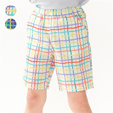 チェック柄5分丈ハーフパンツ