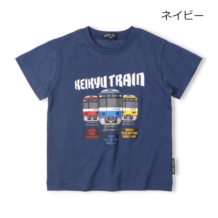 京急電車プリント半袖Ｔシャツ(ネイビー-100cm)