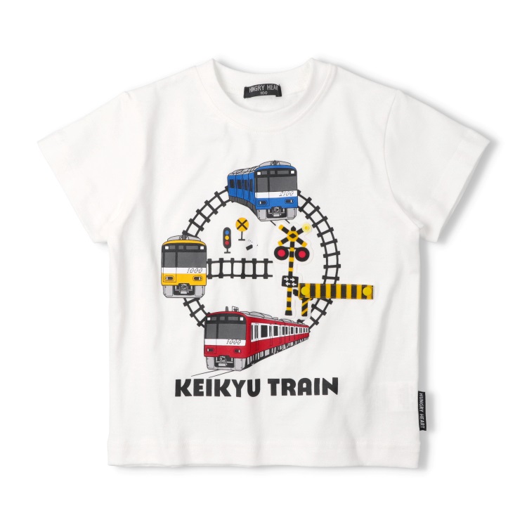 京急電車踏切仕掛け半袖Ｔシャツ(ホワイト-100cm)