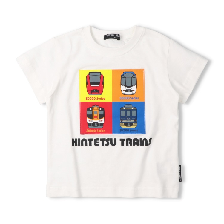 近鉄電車アップリケ半袖Tシャツ(ホワイト-100cm)