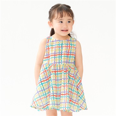 チェック柄ノースリーブワンピース ワンピース｜子供服
