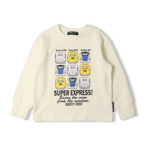 JR新幹線電車正面並び裏毛トレーナー トレーナー｜子供服・ベビー服の