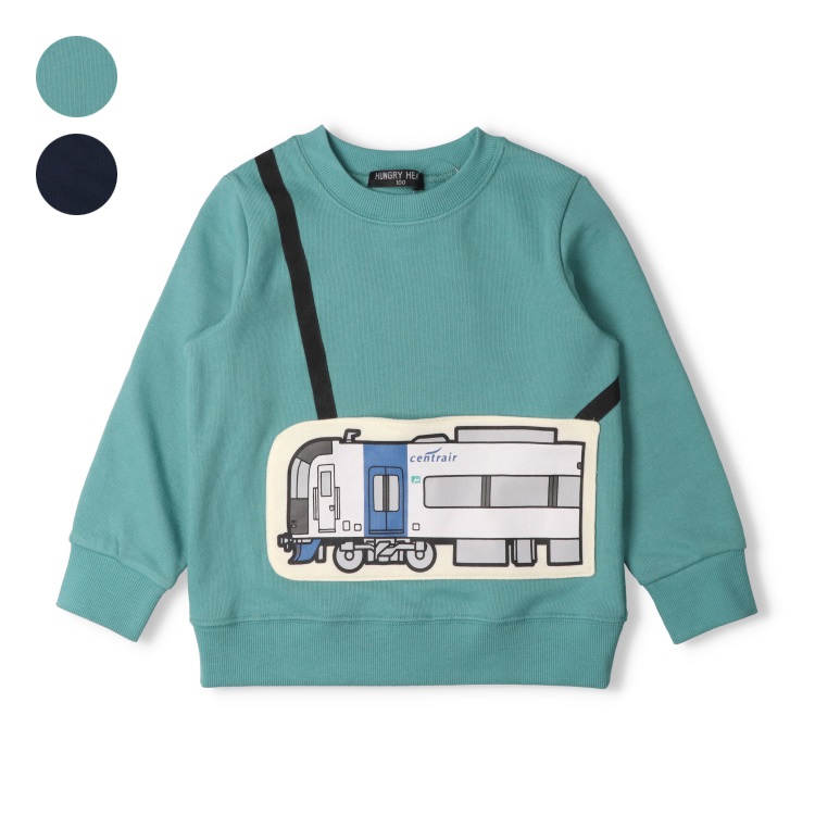 会員ランク別セール対象】名鉄電車ポシェット風裏毛トレーナー